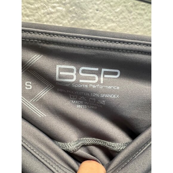 BSP Womens Small Dark Grey Compression Leggings With Media Pocket & Ruched Detai - Picture 3 of 8